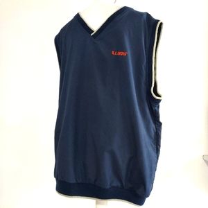 Vintage Men’s Golf Vest Large Illinois Pullover Weatherproof University Illini